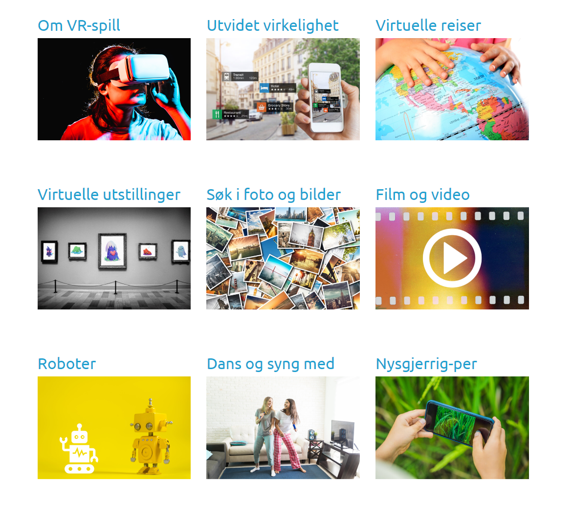 Skjermbilde av e-læring om glede gjennom virtuelle opplevelser