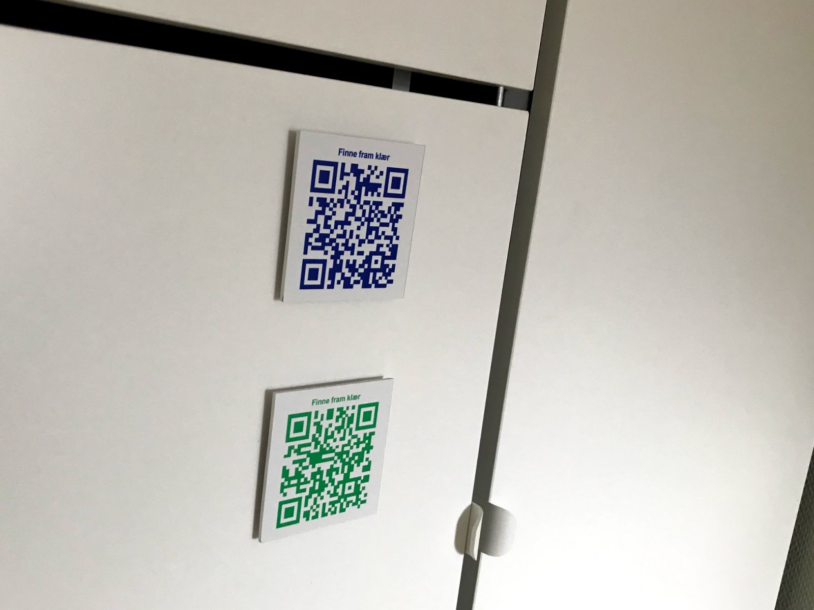 QR koder på skap