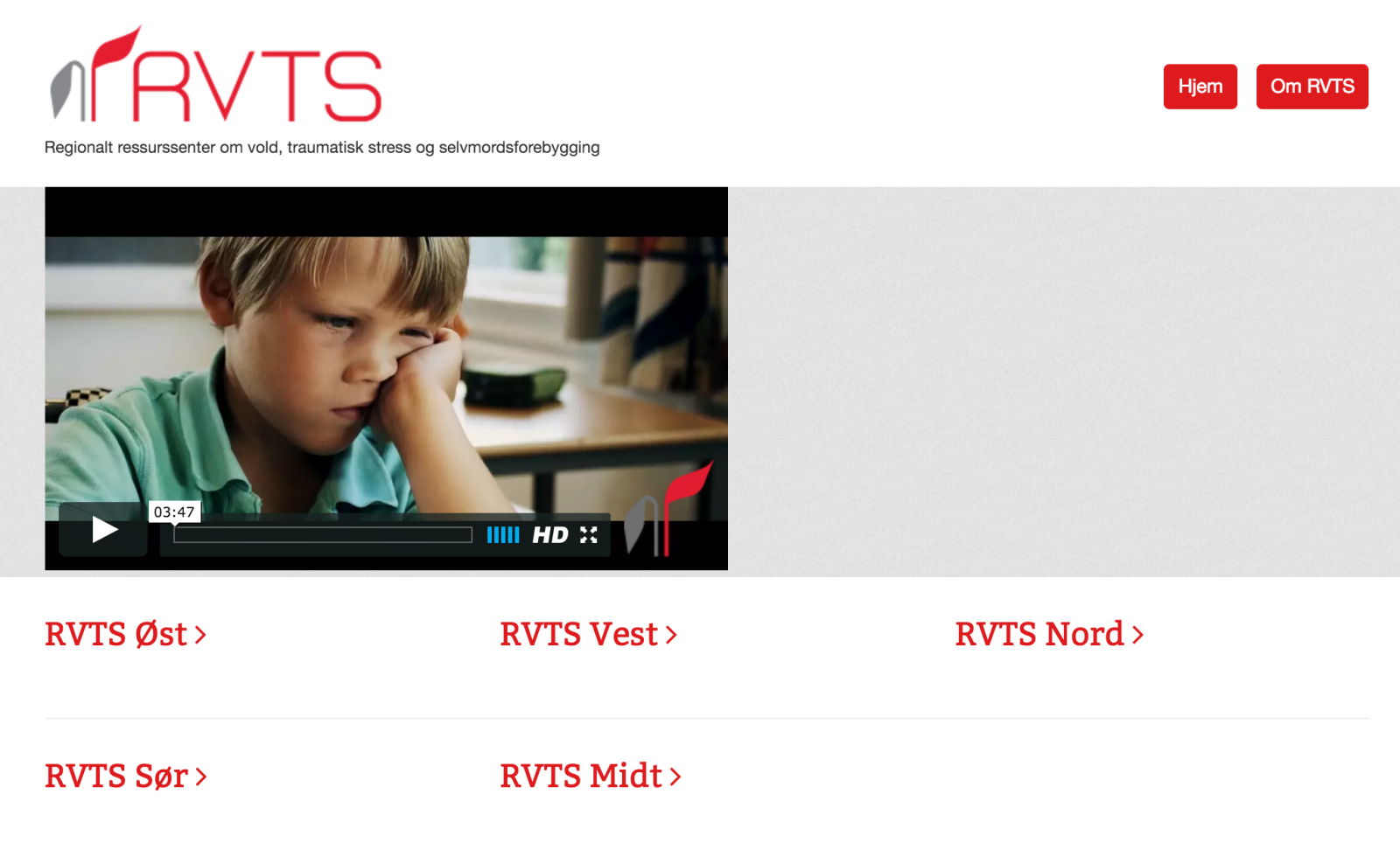 Bilde av RVTS sine nettsider